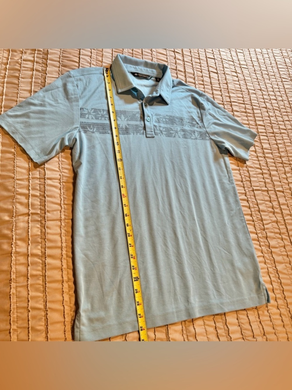 Travis Mathew Men’s Infamy Polo Shirt Air Blue Medium Golf Short Sleeve Collared - Picture 10 of 10